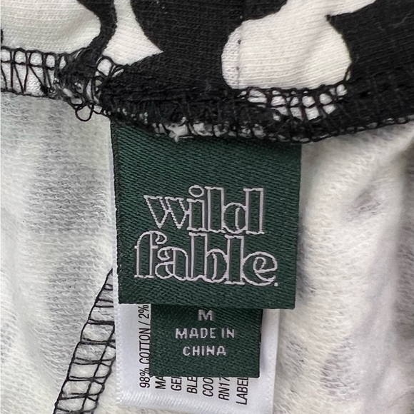 WILD Fable Black/ White Floral Check High Waistband Yoga Flare Pant-M - Picture 6 of 7